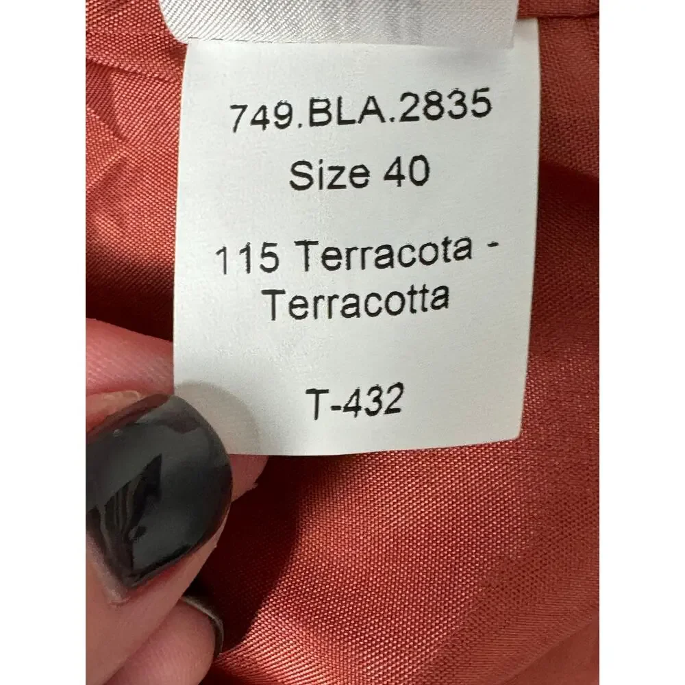 NWT Anthropologie Intropia Women's Textured Blazer Terracotta Size 8‎ US/40 EU
